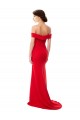 Rouge Trapèze Épaule Dénudée Crêpe Stretch Longue Formelles Robes demoiselle d'honneur / Robes de soirée / Robes de bal Pas Chère