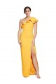 Safran Fourreau Crêpe Stretch Longue Formelles Robes demoiselle d'honneur / Robes de soirée / Robes de bal Pas Chère