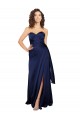 Saphir Trapèze Sans bretelle Satiné Soyeux Longue Formelles Robes demoiselle d'honneur / Robes de soirée / Robes de bal Pas Chère