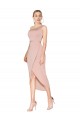Sirène Col Haut Crêpe Stretch Courte Asymétrique Robes demoiselle d'honneur / Robes de soirée / Robes de cocktail Pas Chère