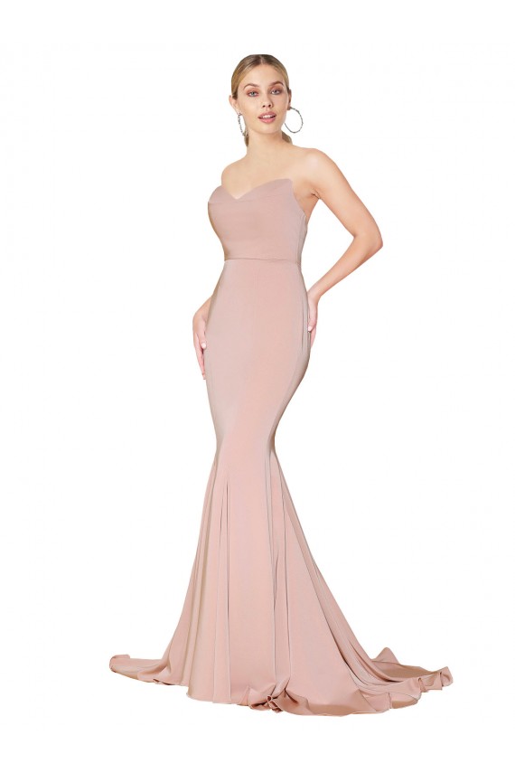 Sirène Col Haut Crêpe Stretch Longue Formelles Robes demoiselle d'honneur / Robes de soirée / Robes de bal Pas Chère