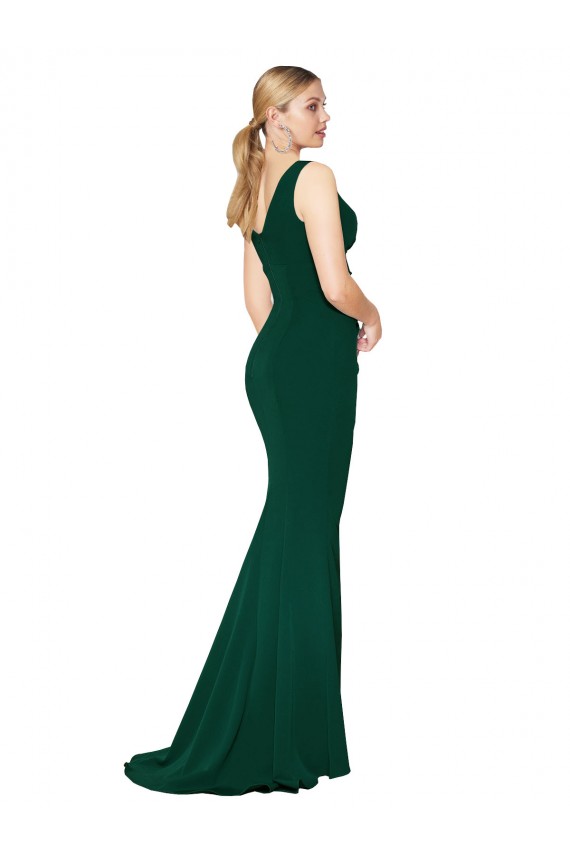 Sirène Col V Crêpe Stretch Longue Formelles Robes demoiselle d'honneur / Robes de soirée / Robes de bal Pas Chère