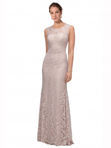 Sirène Illusion Scoop Dentelle Longue Robes demoiselle d'honneur / Robes de bal Pas Chre