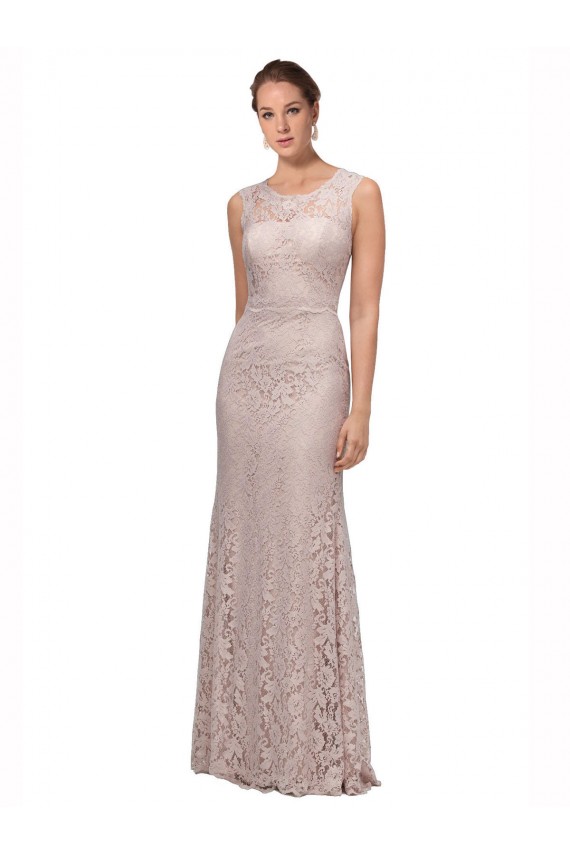 Sirène Illusion Scoop Dentelle Longue Robes demoiselle d'honneur / Robes de bal Pas Chère