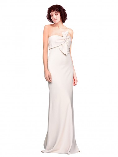 Sirène Sans bretelle Crêpe Stretch Longue Robes demoiselle d'honneur / Robes de bal Pas Chre