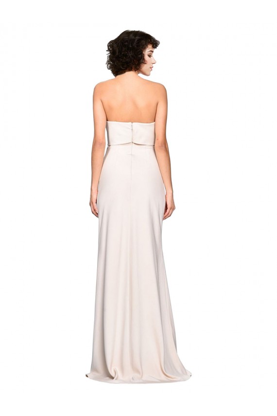Sirène Sans bretelle Crêpe Stretch Longue Robes demoiselle d'honneur / Robes de bal Pas Chère