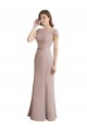 Sirène Scoop Col Haut Mousseline Dentelle Longue Robes demoiselle d'honneur Pas Chère