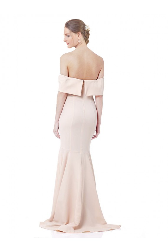 Sirène Épaule Dénudée Col Haut Crêpe Stretch Longue Formelles Robes demoiselle d'honneur / Robes de soirée / Robes de bal Pas Chère