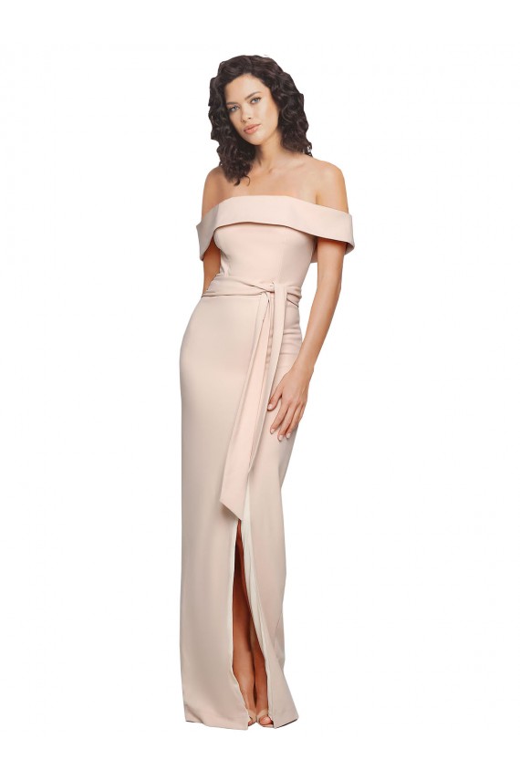 Sirène Épaule Dénudée Crêpe Stretch Longue Formelles Robes demoiselle d'honneur / Robes de soirée / Robes de bal Pas Chère