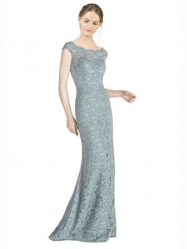 Sirène Épaule Dénudée Dentelle Longue Robes demoiselle d'honneur / Robes de bal Pas Chre