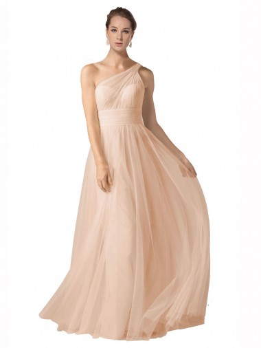 Trapèze Bretelles spaghetti Tulle Longue Robes demoiselle d'honneur Pas Chre