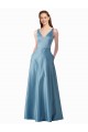 Trapèze Col Haut Satiné Longue Robes demoiselle d'honneur / Robes de bal Pas Chère