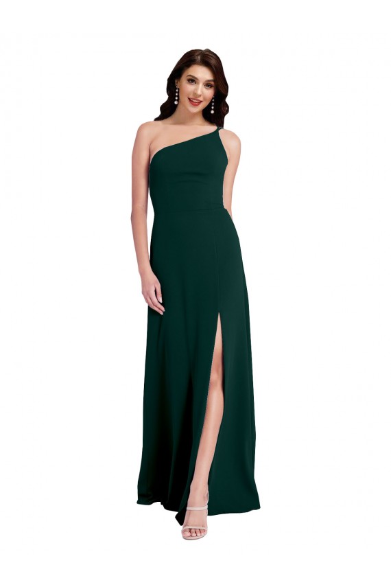 Trapèze Crêpe Stretch Longue Formelles Robes demoiselle d'honneur / Robes de soirée / Robes de bal Pas Chère