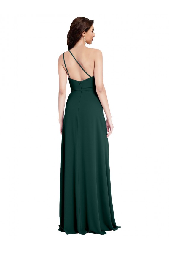 Trapèze Crêpe Stretch Longue Formelles Robes demoiselle d'honneur / Robes de soirée / Robes de bal Pas Chère