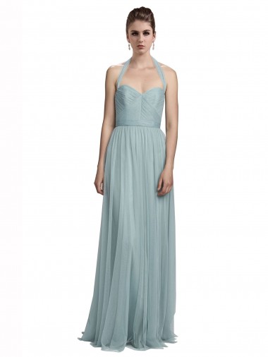 Trapèze Licou Tulle Longue Robes demoiselle d'honneur Pas Chre
