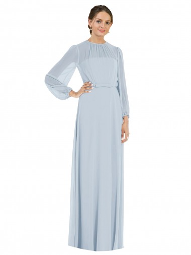Trapèze Sans bretelle Mousseline Longue Formelles Robes demoiselle d'honneur / Robes de soirée Pas Chre