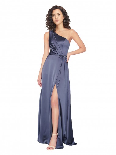 Trapèze Satiné Soyeux Longue Formelles Robes demoiselle d'honneur / Robes de soirée / Robes de bal Pas Chre
