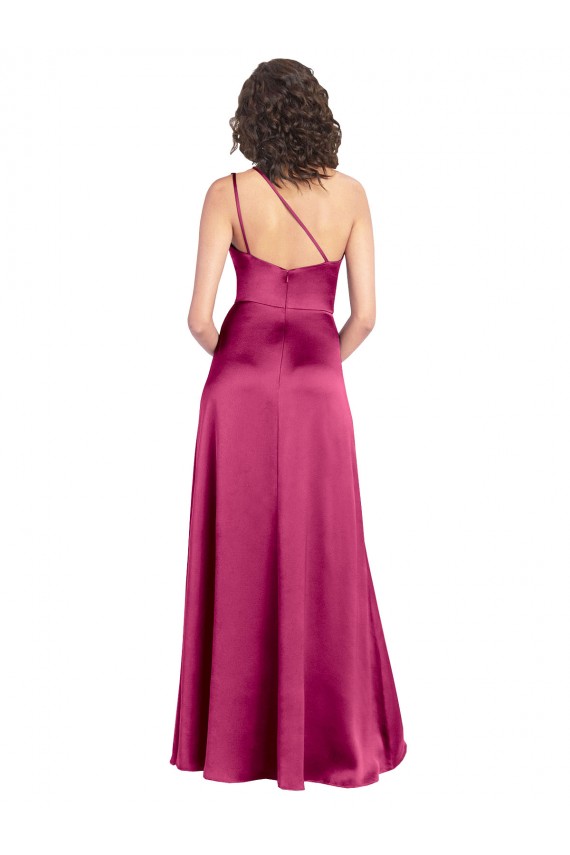 Trapèze Satiné Stretch Longue Formelles Robes demoiselle d'honneur / Robes de soirée / Robes de bal Pas Chère