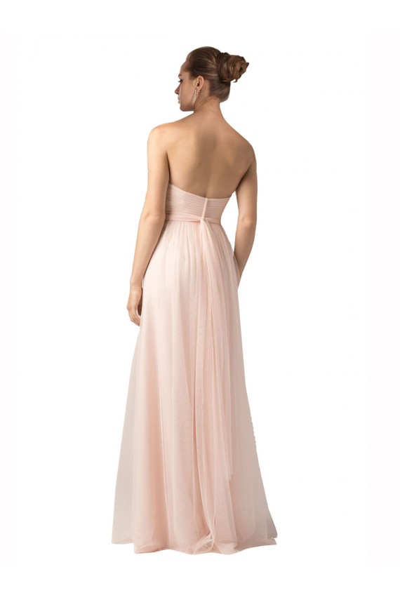 Trapèze Tulle Longue Robes demoiselle d'honneur Pas Chère