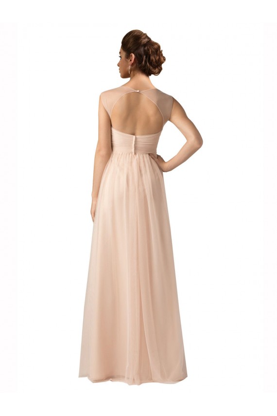 Trapèze Tulle Longue Robes demoiselle d'honneur Pas Chère