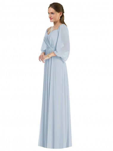 Trapèze Épaule Dénudée Mousseline Longue Formelles Robes demoiselle d'honneur / Robes de soirée Pas Chre