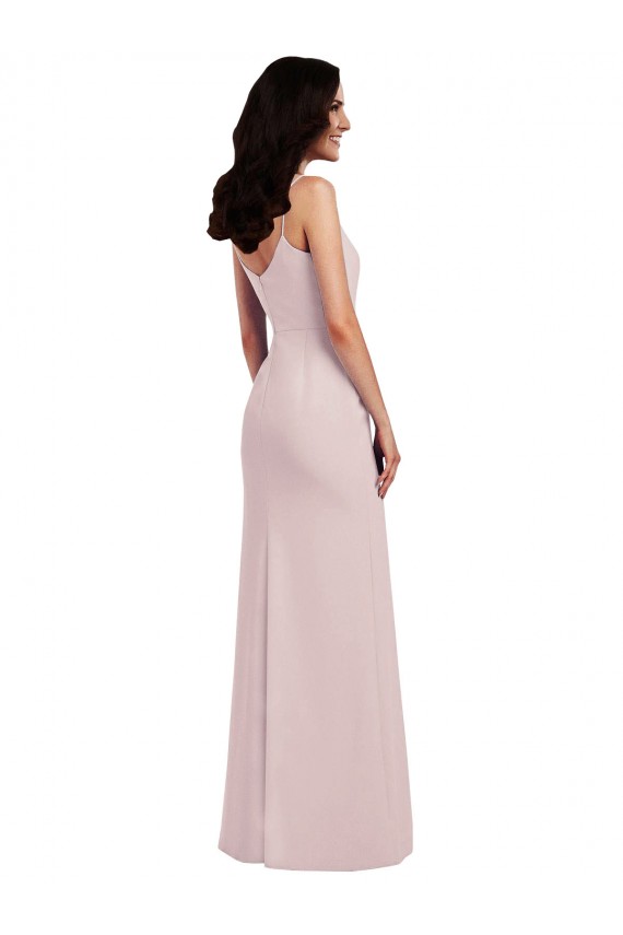 Trompette Bretelles spaghetti Crêpe Stretch Longue Formelles Robes demoiselle d'honneur / Robes de soirée / Robes de bal Pas Chère