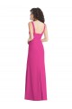 Trompette Col Carré Crêpe Stretch Longue Robes demoiselle d'honneur / Robes de bal Pas Chère