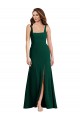 Trompette Col Carré Crêpe Stretch Longue Robes demoiselle d'honneur / Robes de bal Pas Chère