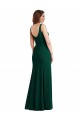Trompette Col Carré Crêpe Stretch Longue Robes demoiselle d'honneur / Robes de bal Pas Chère