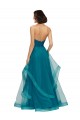 Turquoise Trapèze Sans bretelle Tulle Longue Robes demoiselle d'honneur Pas Chère
