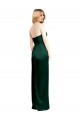 Vert Chasseur Trapèze Scoop Sans bretelle Satiné Stretch Longue Formelles Robes demoiselle d'honneur / Robes de soirée / Robes de bal Pas Chère