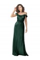Vert Chasseur Trapèze Épaule Dénudée Bretelles spaghetti Satiné Stretch Longue Formelles Robes demoiselle d'honneur / Robes de soirée / Robes de bal Pas Chère