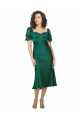 Vert Chasseur Trapèze midi Satiné Soyeux Courte Robes demoiselle d'honneur / Robes de soirée / Robes de bal Pas Chère