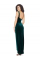 Vert foncé Fourreau Velours Stretch Longue Asymétrique Robes demoiselle d'honneur / Robes de bal Pas Chère