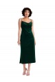 Vert foncé Fourreau midi Velours Stretch Courte Robes demoiselle d'honneur / Robes de soirée / Robes de cocktail Pas Chère