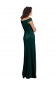 Vert foncé Trapèze Col Carré Velours Stretch Longue Formelles Robes demoiselle d'honneur / Robes de soirée / Robes de bal Pas Chère