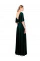 Vert foncé Trapèze Col V Velours Stretch Longue Robes demoiselle d'honneur / Robes de bal Pas Chère