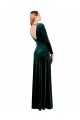 Vert foncé Trapèze Col V Velours Stretch Longue Robes demoiselle d'honneur / Robes de bal Pas Chère