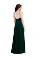Vert foncé Trapèze Licou Col Haut Velours Stretch Longue Robes demoiselle d'honneur / Robes de bal Pas Chère