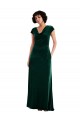 Vert foncé Trapèze Velours Stretch Longue Robes demoiselle d'honneur / Robes de bal Pas Chère