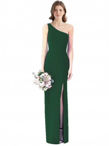 Vert foncé Trompette Mousseline Longue Robes demoiselle d'honneur Pas Chre