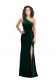 Vert foncé Trompette Velours Stretch Longue Robes demoiselle d'honneur / Robes de bal Pas Chère