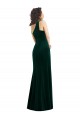 Vert foncé Trompette Velours Stretch Longue Robes demoiselle d'honneur / Robes de bal Pas Chère