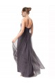 Vintage Rose Trapèze Tulle Longue Robes demoiselle d'honneur Pas Chère