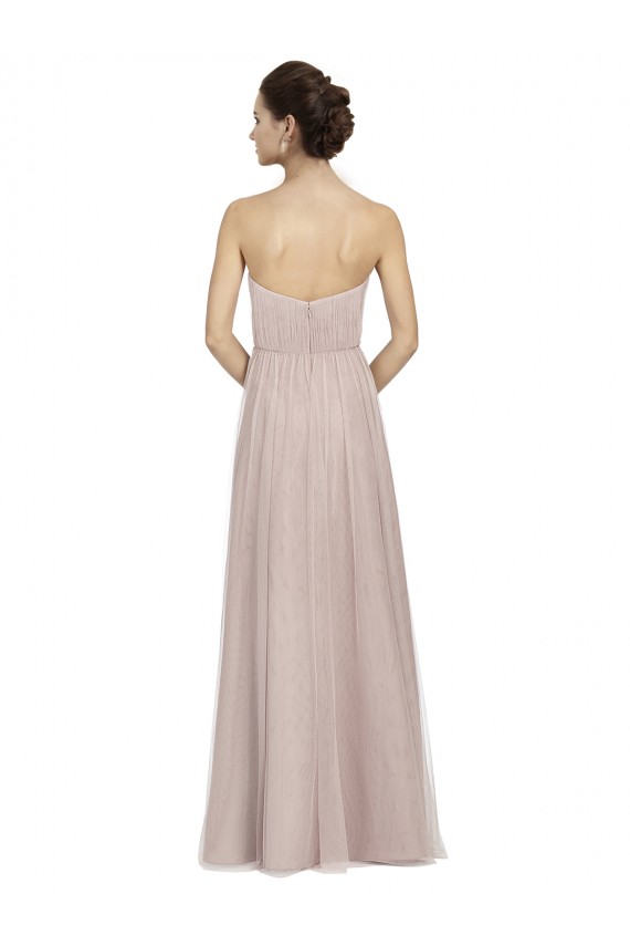 Vintage Rose Trapèze Tulle Longue Robes demoiselle d'honneur Pas Chère