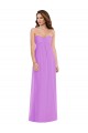 Violet Trapèze Mousseline Longue Robes demoiselle d'honneur Pas Chère