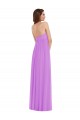 Violet Trapèze Mousseline Longue Robes demoiselle d'honneur Pas Chère