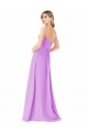 Violet Trapèze Sans bretelle Mousseline Longue Robes demoiselle d'honneur Pas Chère